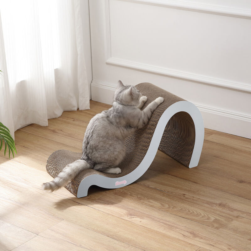 Kona Modern Cardboard Double-Sided Wave Cat Scratcher with Catnip