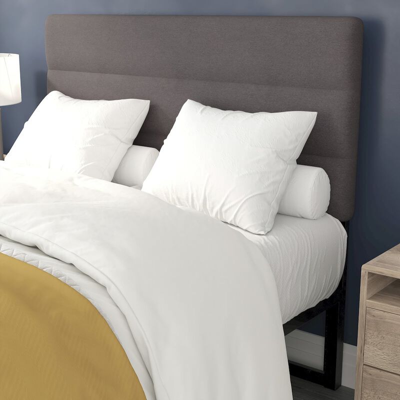 Flash Furniture Full Channel Stitched Fabric Upholstered Headboard, from 44.5" to 57.25" - Gray image number 7
