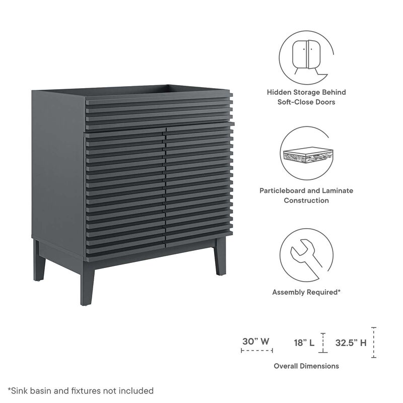 Render 30" Bathroom Vanity Cabinet (Sink Basin Not Included) image number 6
