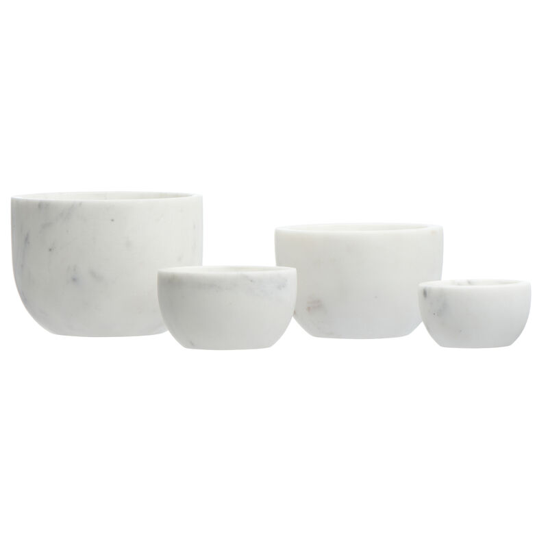 White Marble Bowls (Set of 4) image number 0