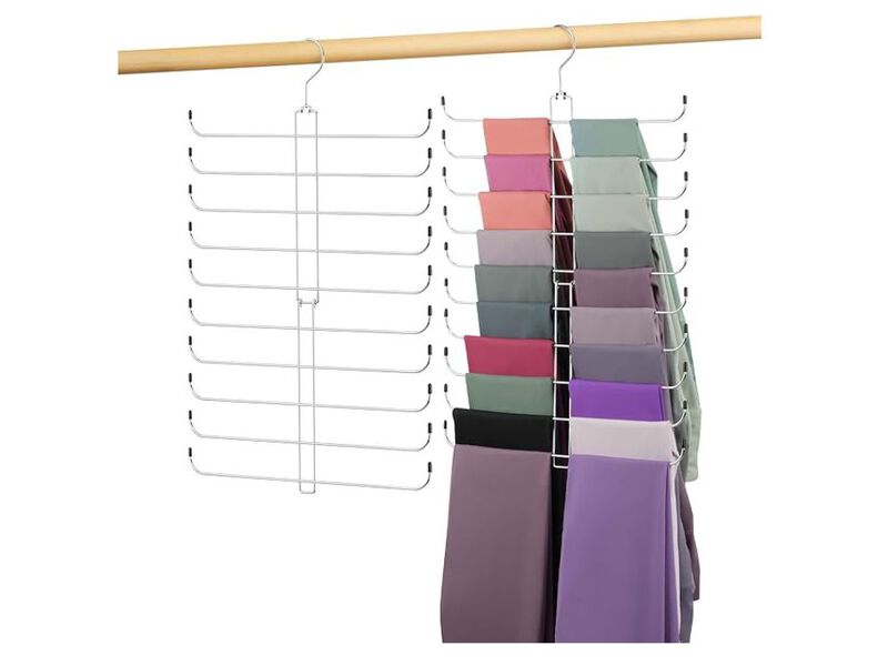 Leggings Hangers For Closet, Metal Yoga Pant Legging Organizer Holds 20 Leggings image number 0
