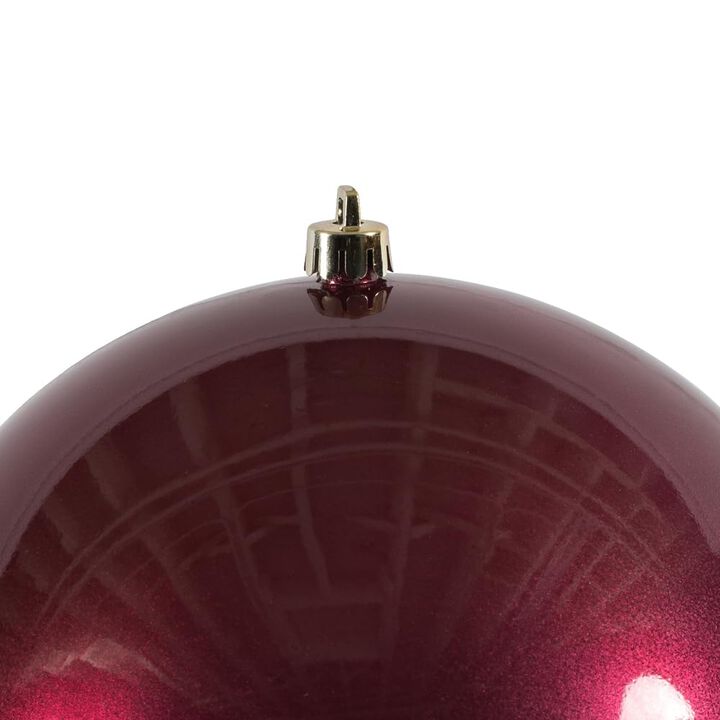 Vickerman 6" Berry Red Candy Ball Ornament, 4 per Bag