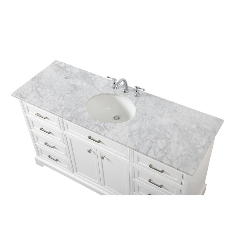 Elegant Kitchen and Bath 60 inch Single bathroom vanity in white