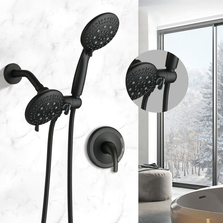 7 Function Rain Shower Head with Handheld - Valve Included