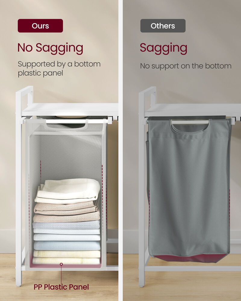 Laundry Hamper with 2 Pull-Out Bags and Removable Bins for Easy Laundry Sorting image number 4