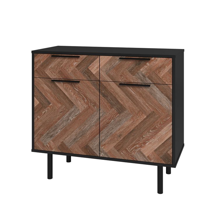 Liam Black and Brown Sideboard