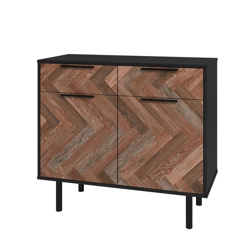Liam Black and Brown Sideboard