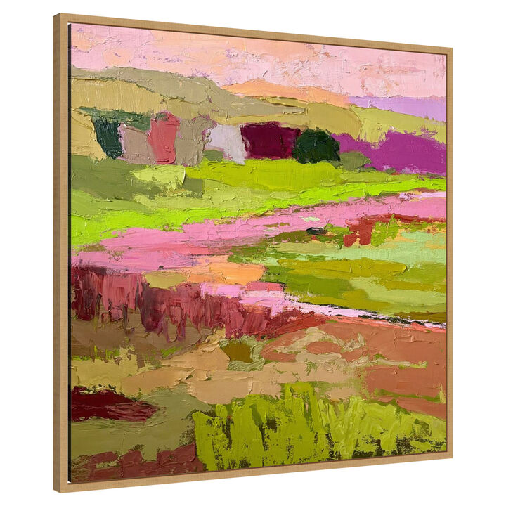 Pink River by Jane Schmidt Framed Canvas Wall Art