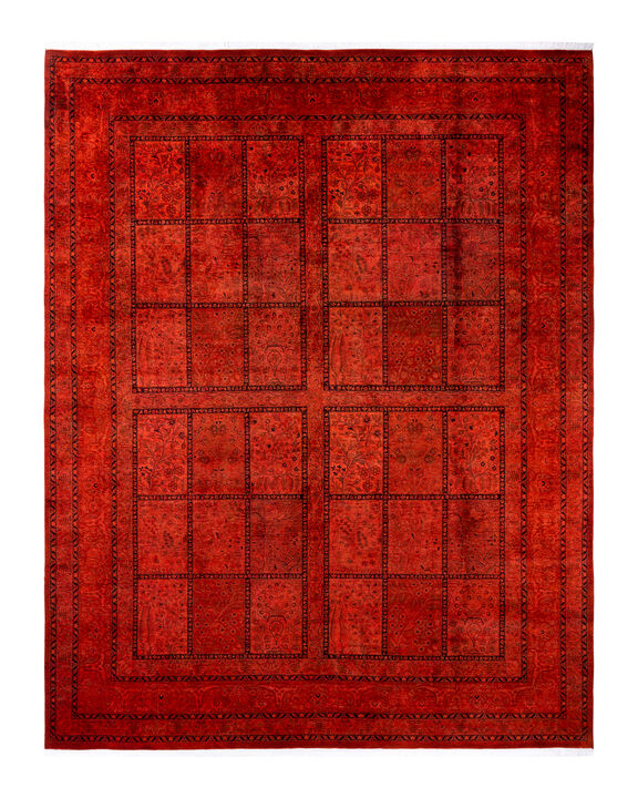 Fine Vibrance, One-of-a-Kind Hand-Knotted Area Rug  - Orange, 9' 1" x 12' 4"