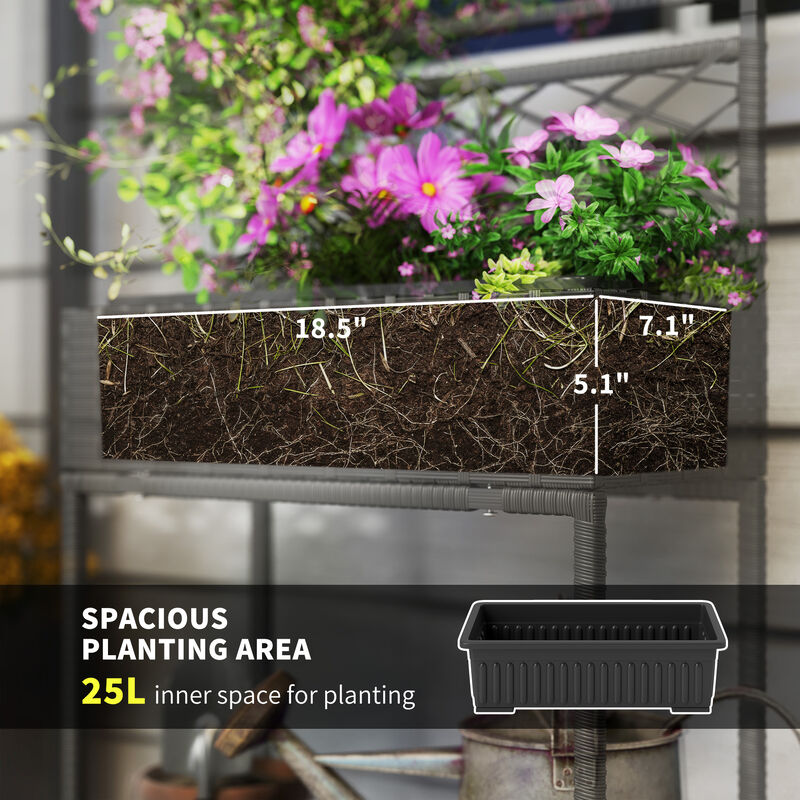 Hivvago Freestanding Raised Planter with Wicker Trellis image number 3