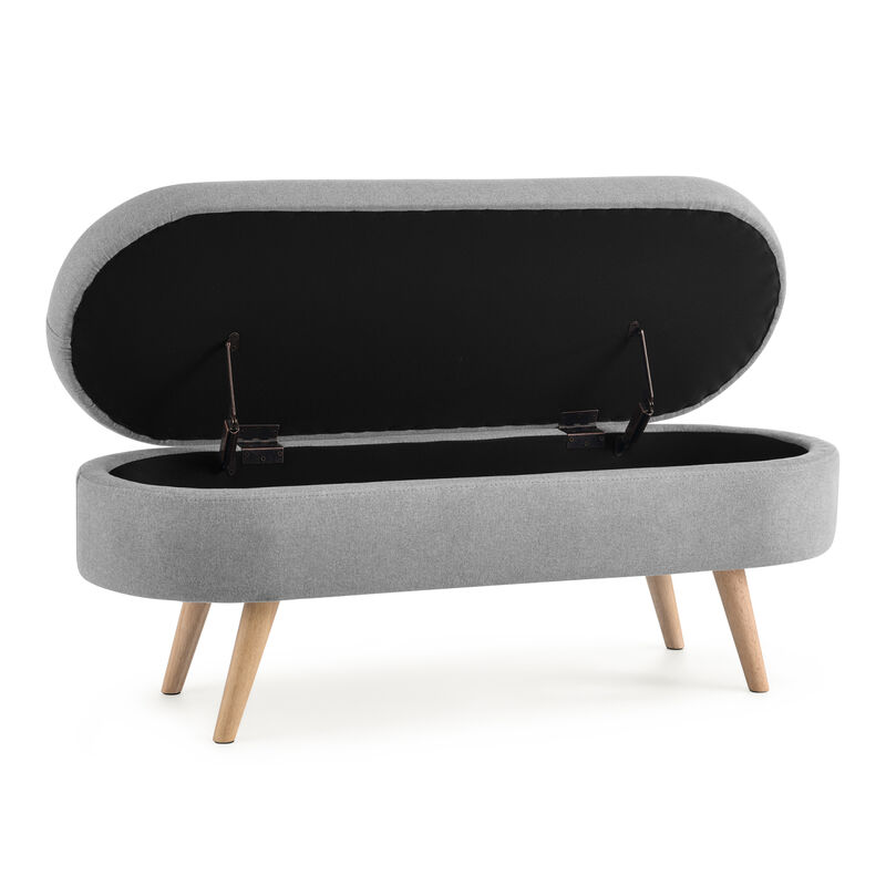 Streamdale Ottoman Oval Storage Bench, Rubberwood Legs image number 6