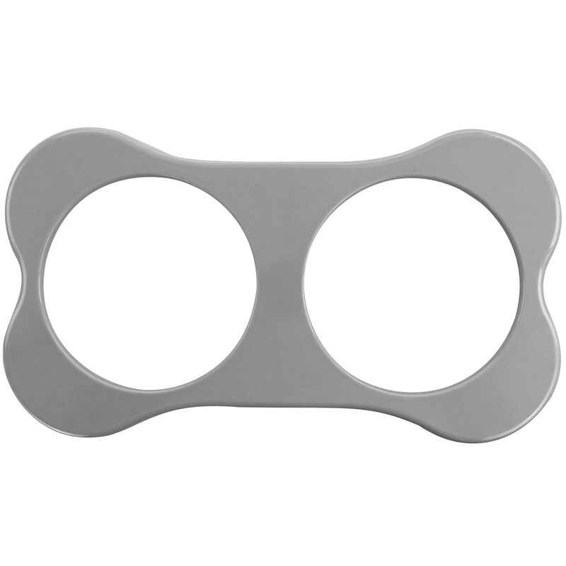 Gibson Home Bow Wow Meow 3 Piece Elevated Pet Bowl Dinner Set in Grey