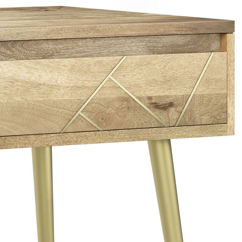 Jager Mid Century - Contemporary 22 inch Wide Metal Side Table in Natural