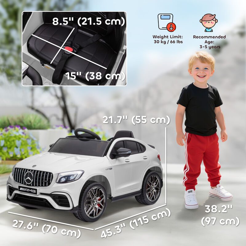 BreeBe 12V Toddler Ride On Car with Remote Control, Mercedes Benz AMG GLC63S Coupe, Electric Car with 2 Speed, MP3 Player, Light, Horn, Songs, Suspension image number 2
