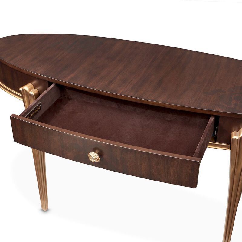 Michael Amini Camellia Field Vanity Desk - Warm Pecan