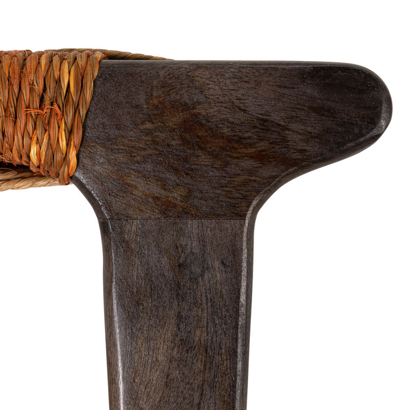 Mango Wood and Jute Stool, Multicolor image number 6
