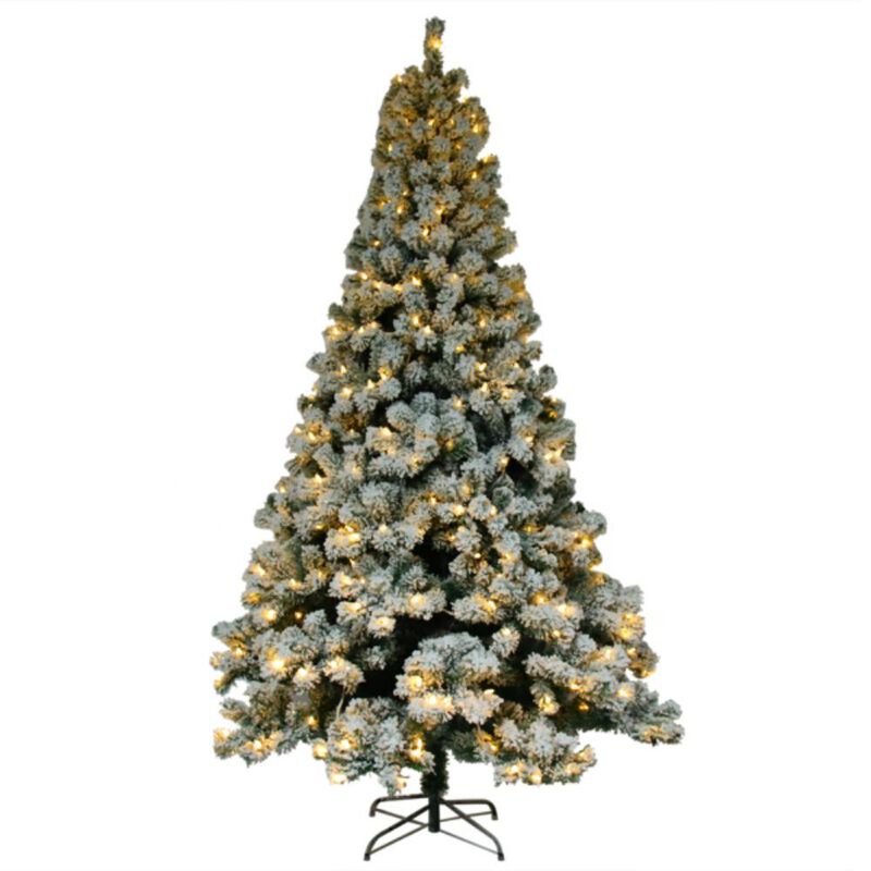 Snow-Flocked Pre-Lit Christmas Tree for a Festive & Elegant Holiday Display