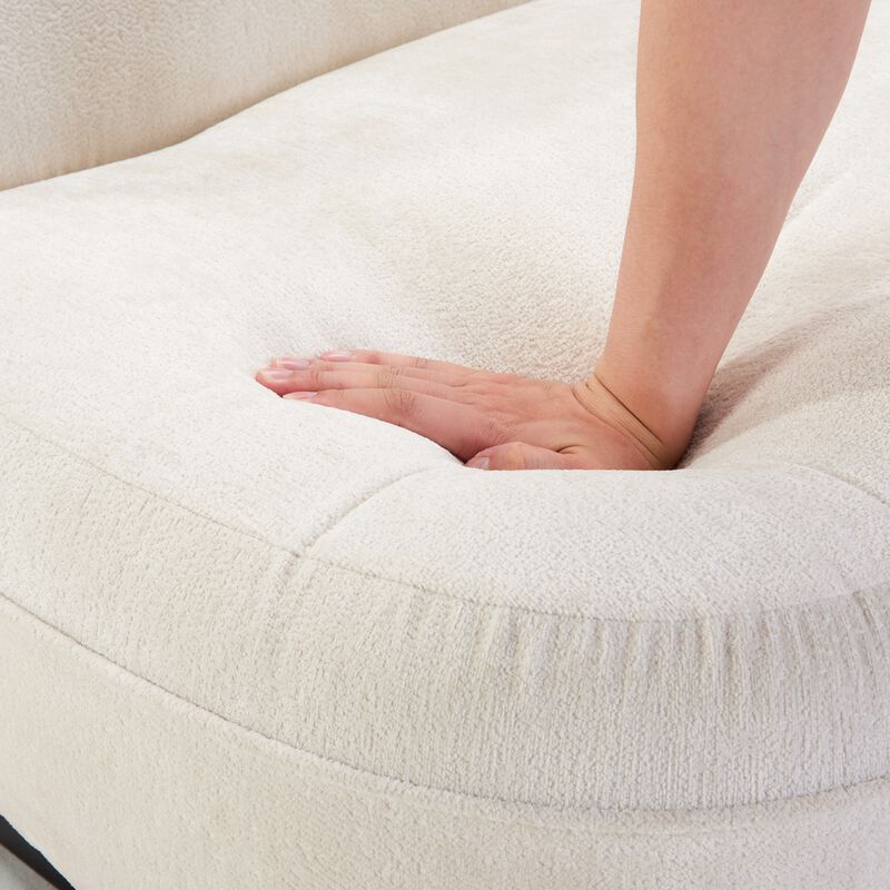 26" Beige boucle Fabric Accent Chair-25D High-Density Sponge Cushion,Modern Lounge Chair image number 7
