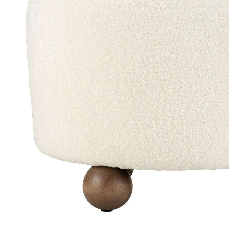 Round Ottoman W/ Ball Feet image number 3