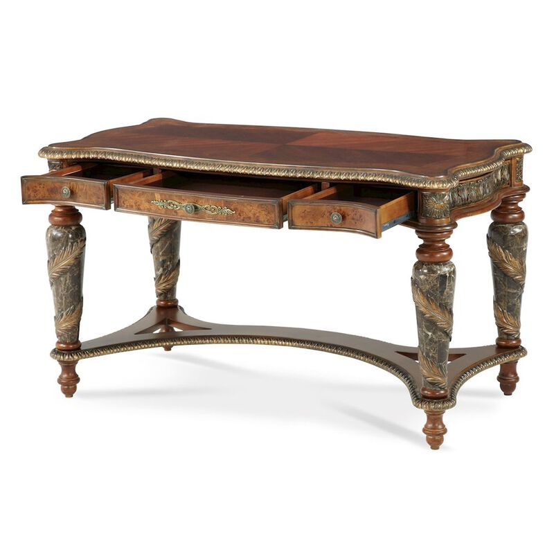 Michael Amini Villa Valencia Writing Desk - Classic Chestnut image number 4