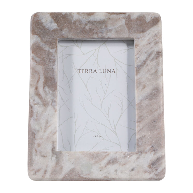4x6" Curved Edge Marble Frame, Tan image number 0