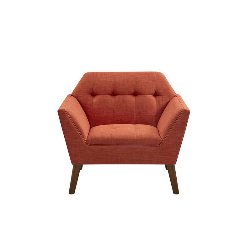 Starlight Canyon Home Orange Accent Chair with Solid Wood and Plywood Frame for Living Room
