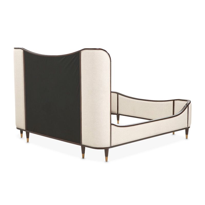 Michael Amini Camellia Field King Upholstered Bed - Warm Pecan