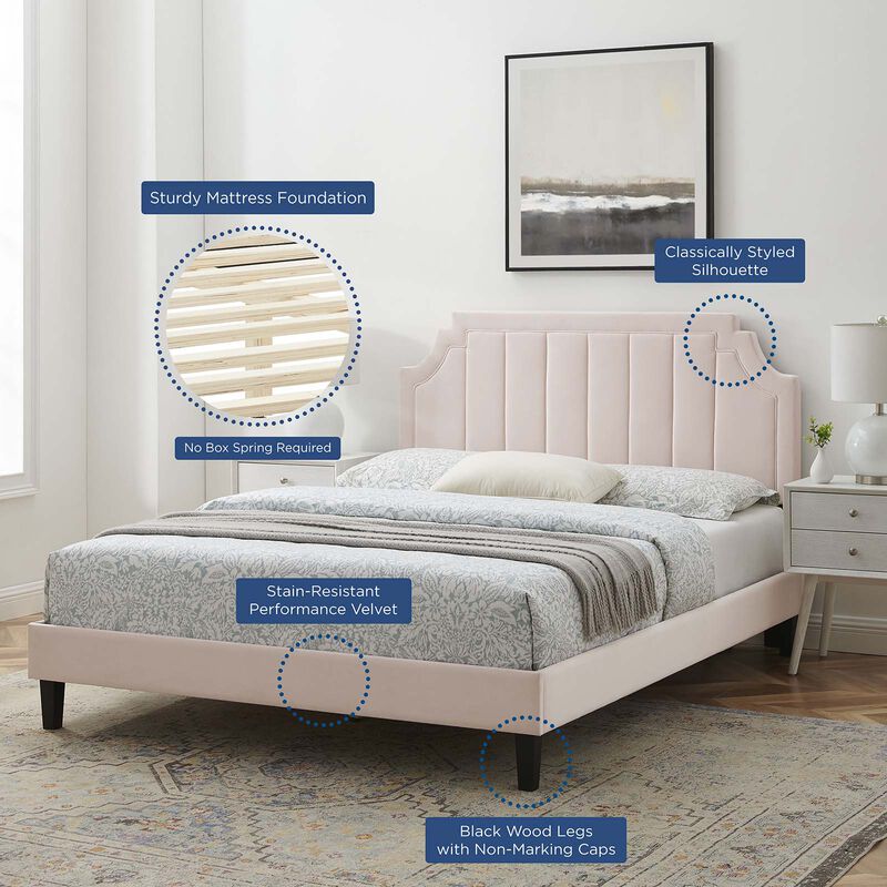 Modway - Sienna Performance Velvet Full Platform Bed image number 9