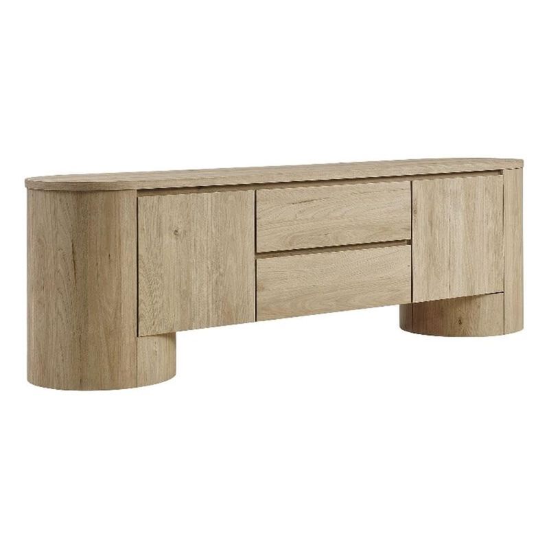 Modway Duval 71 Inch Oval TV Stand in Black &ndash; Low Profile Mid Century Modern Media Cabinet - Living Room Entertainment Center with Storage image number 0