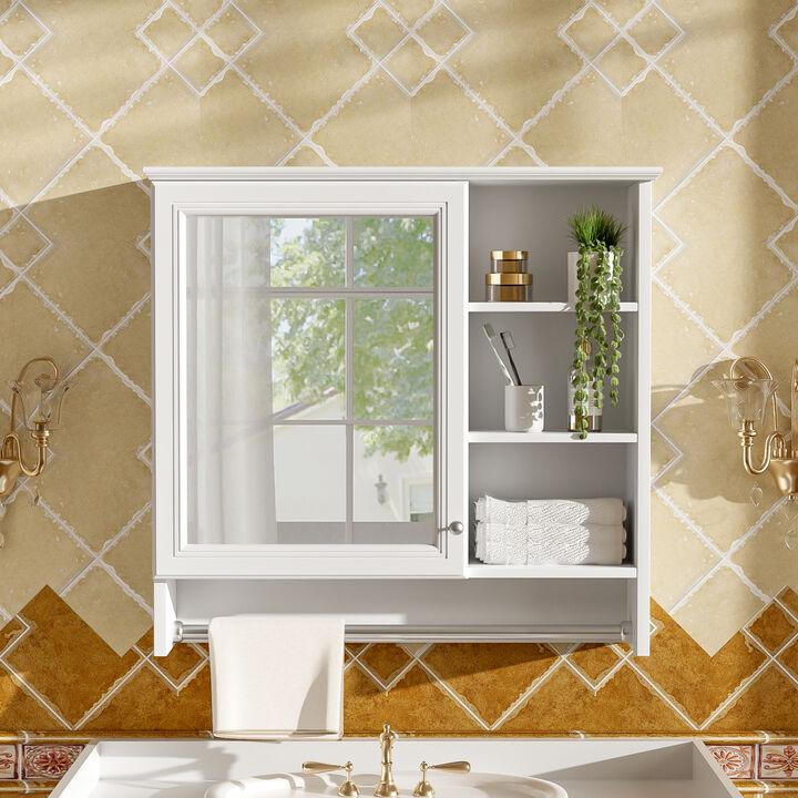 ELEMENT ACE Wall-Mount 2-in-1 Mirror Cabinet with Adjustable Shelf and Soft-Closing Hinges for Modern Storage Solutions