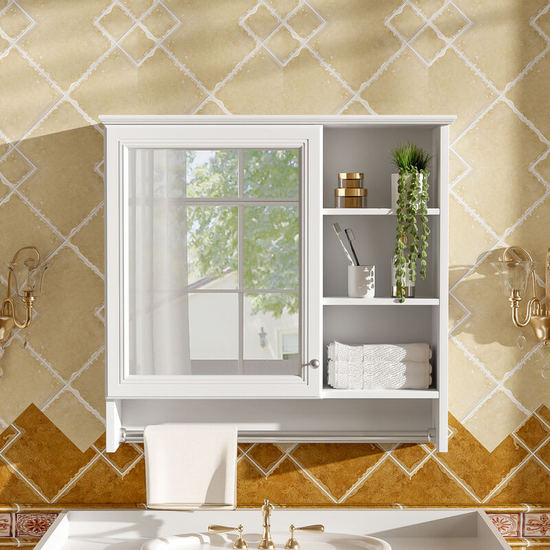 ELEMENT ACE Wall-Mount 2-in-1 Mirror Cabinet with Adjustable Shelf and Soft-Closing Hinges for Modern Storage Solutions image number 1