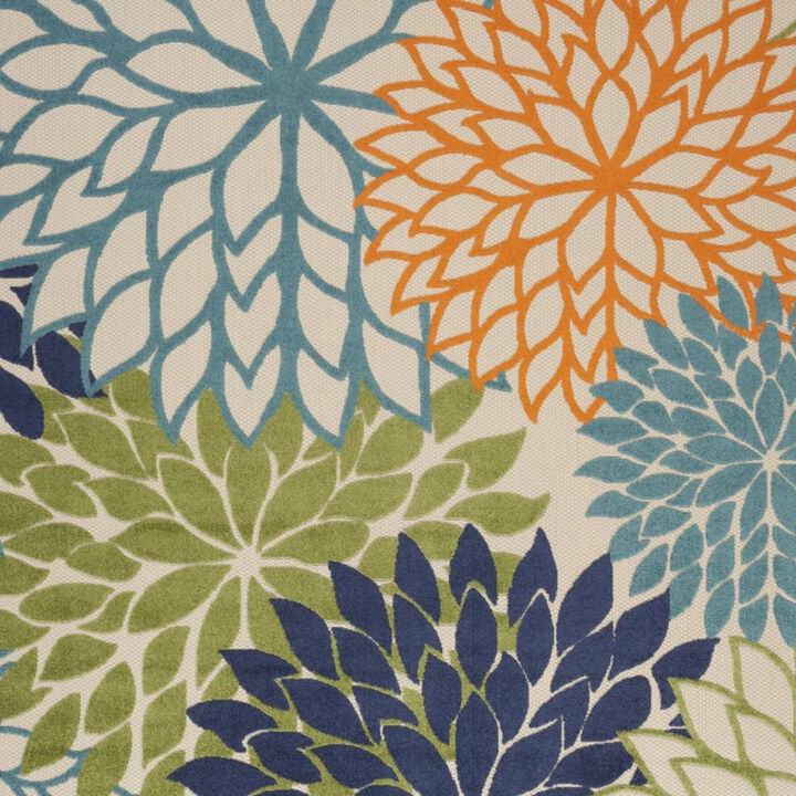 HomeRoots Floral Distressed Non Skid Area Rug