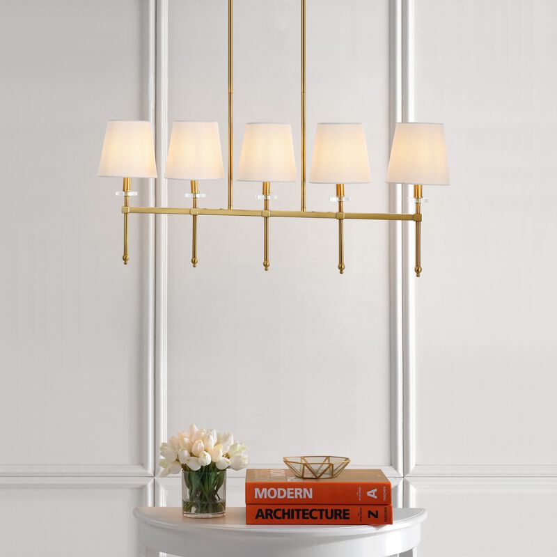 Sophie 5-Light Modern Midcentury Iron Linear LED Pendant
