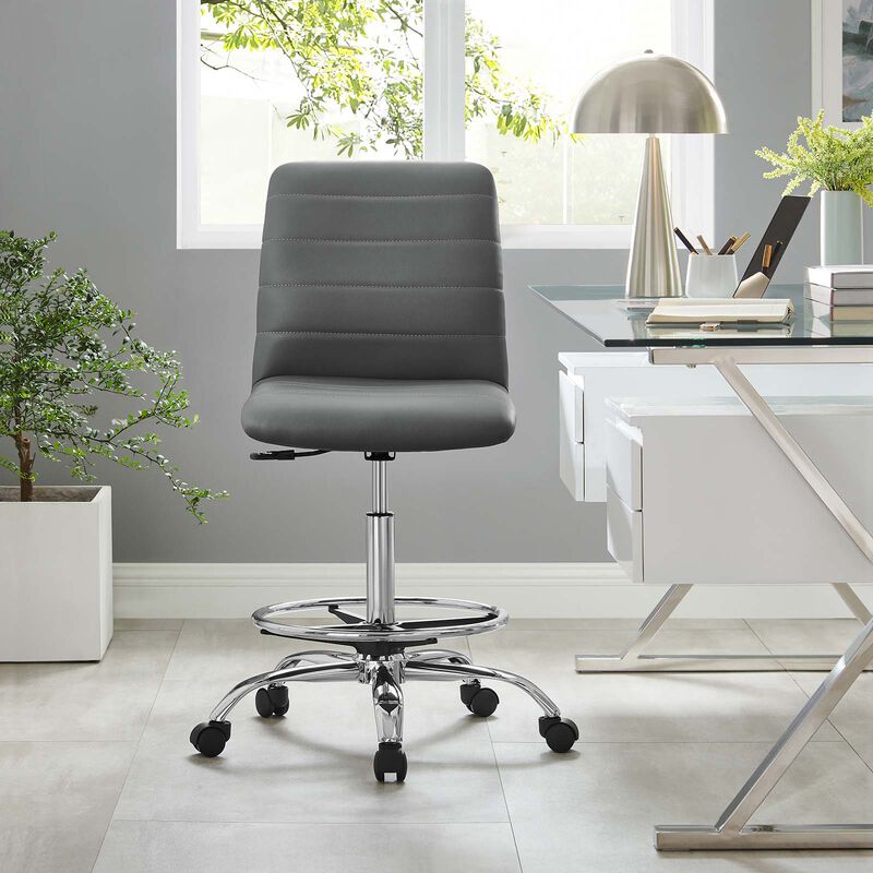 Modway Furniture - Ripple Armless Vegan Leather Drafting Chair image number 1
