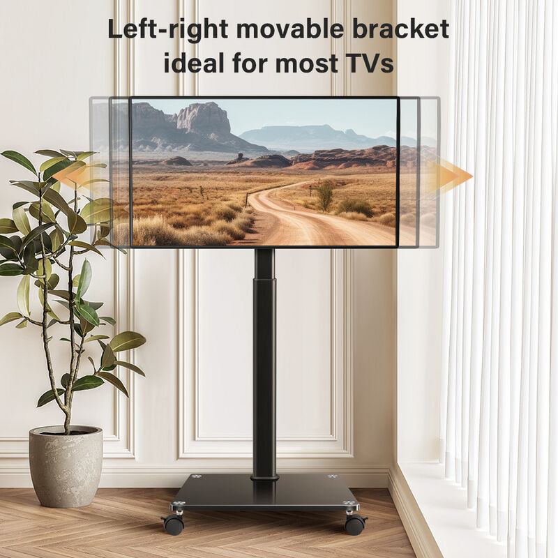 KKTONER Mobile TV Stand Rolling TV Cart for 27 to 65 inch Height Adjustable Rolling TV Stand image number 3