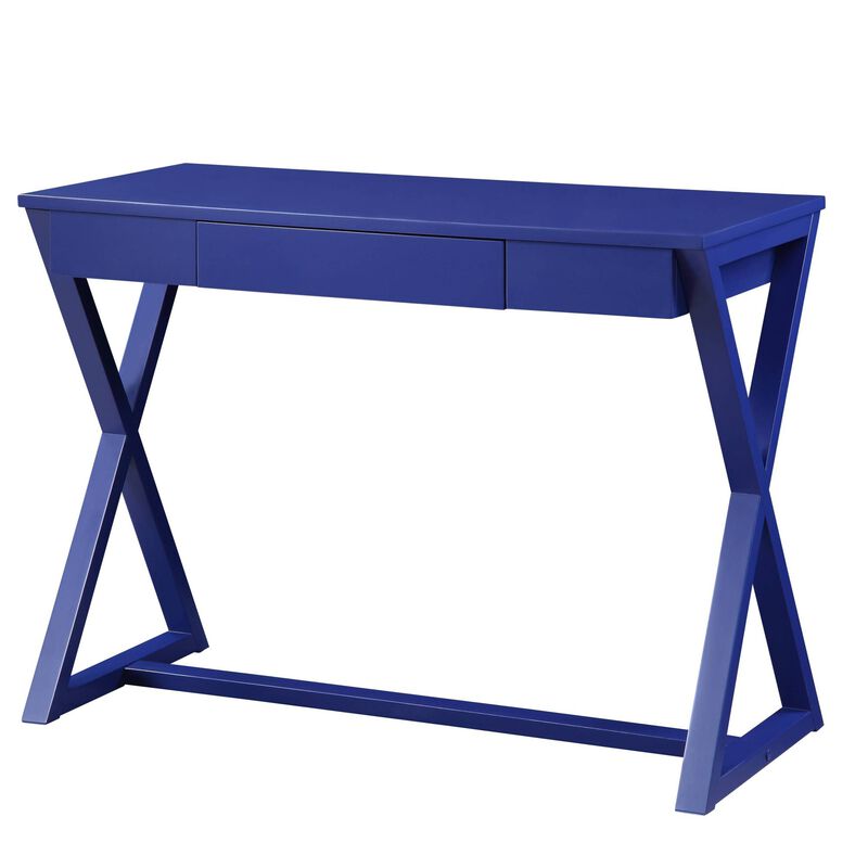 GOODSILO Stylish Modern Writing Desk with Storage Drawer and X-Shaped Wooden Base for Home Office Workspace Organization image number 0