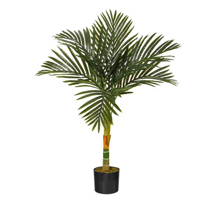 Nearly Natural 3-ft Golden Cane Artificial Palm Tree