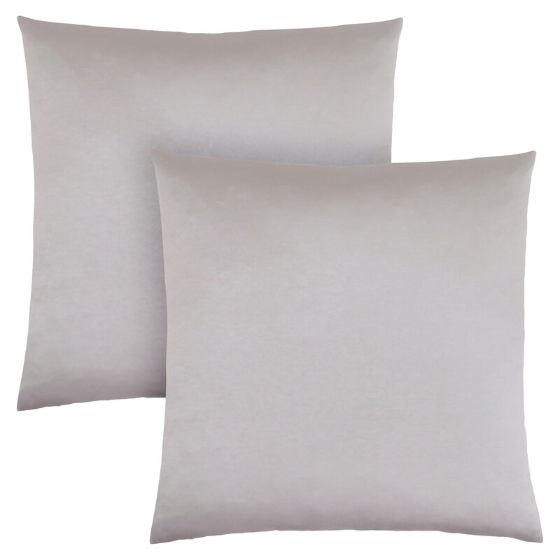 Monarch Specialties I 9337 Pillows, Set Of 2, 18 X 18 Square, Insert Included, Decorative Throw, Accent, Sofa, Couch, Bedroom, Polyester, Hypoallergenic, Grey, Modern