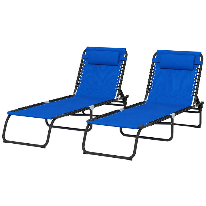 Hivvago 2 Adjustable Folding Chaise Lounge Chairs