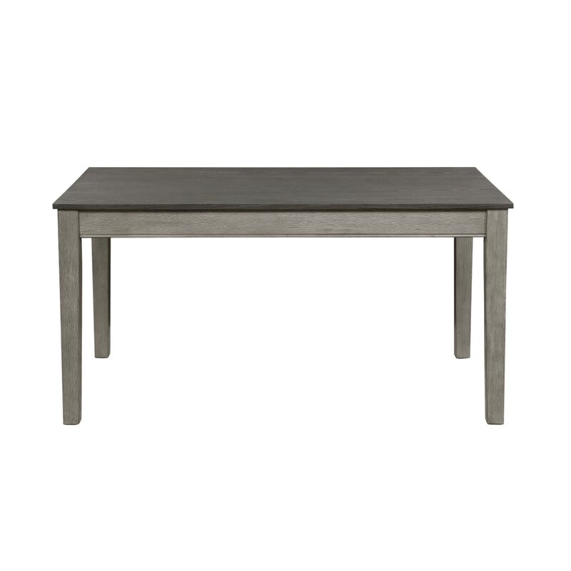 Wire Brushed Light Gray Finish 1pc Dining Table with 2 Hidden Drawers Casual Dining Room Furniture