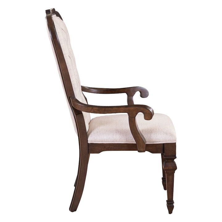 Liberty Furniture Providence Park Uph Arm Chair for Dining Room - Set of 2 - Chateau Brown