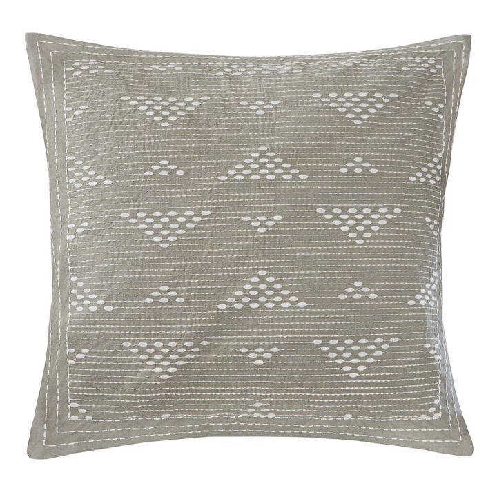 Gracie Mills Stacy Geometric Embroidered Square Decorative Pillow