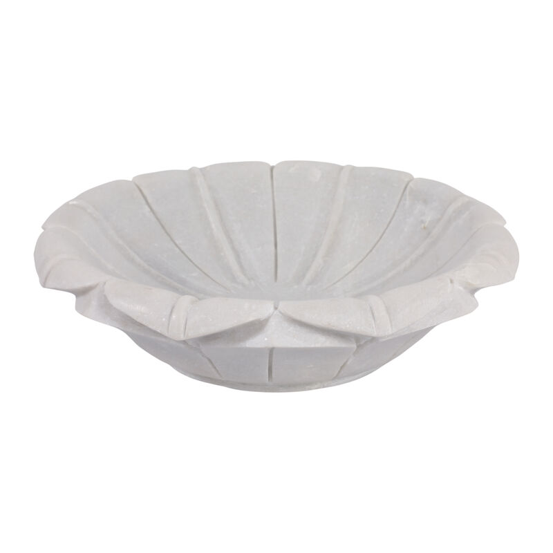 12" Flower Shaped Marble Bowl image number 3