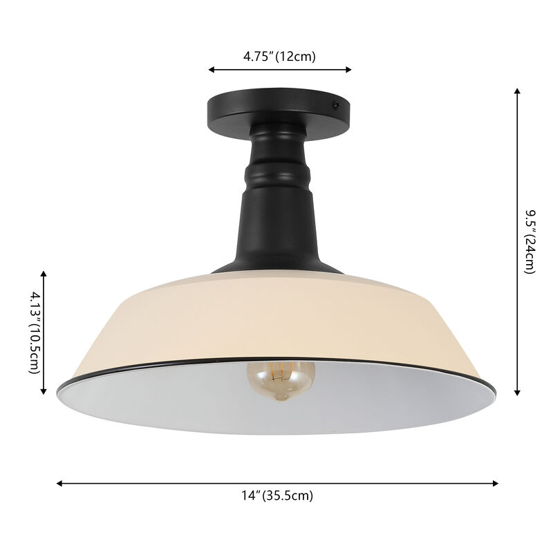 Camila Classic Industrial Indoor/Outdoor Iron LED Semi Flush Mount