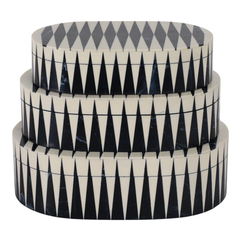 S/3 10/11/12" Oval Bold Lines Boxes, White/blue image number 4