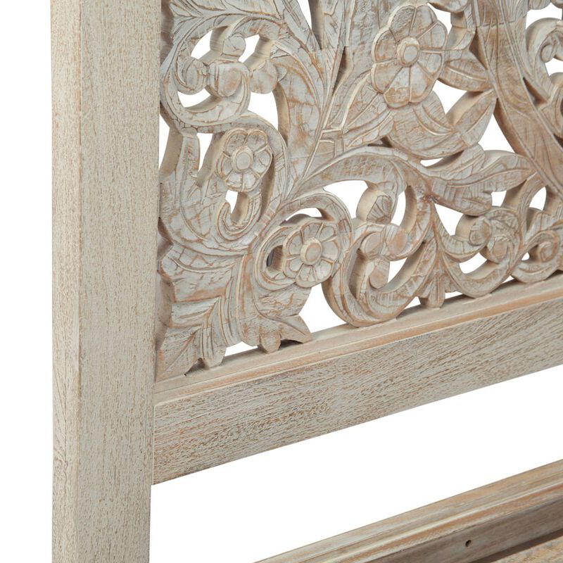World Interiors Haveli King Bed in Carved Heirloom White image number 6