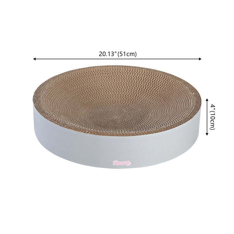 Nelson Modern Cardboard Round Bowl Cat Scratcher with Catnip