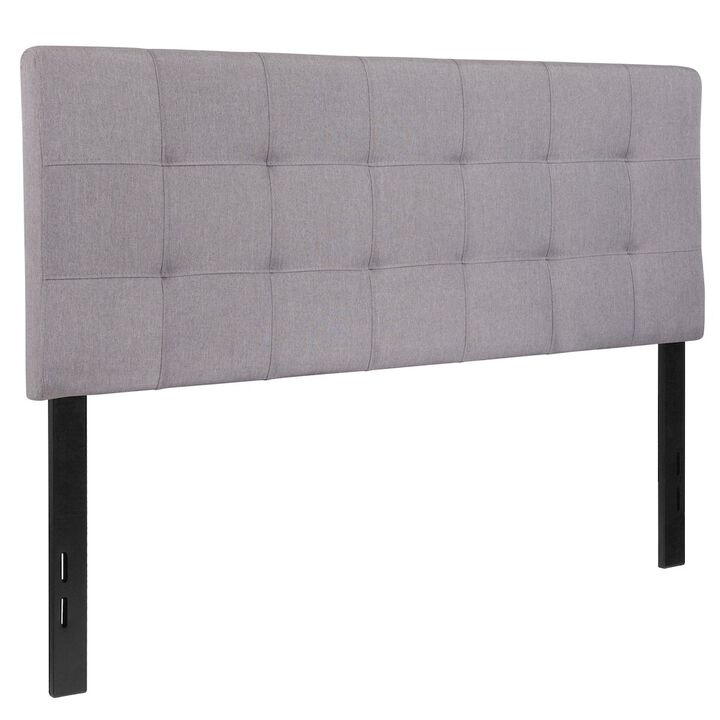 Flash Furniture Tufted Upholstered Full Size Headboard in Light Gray Fabric