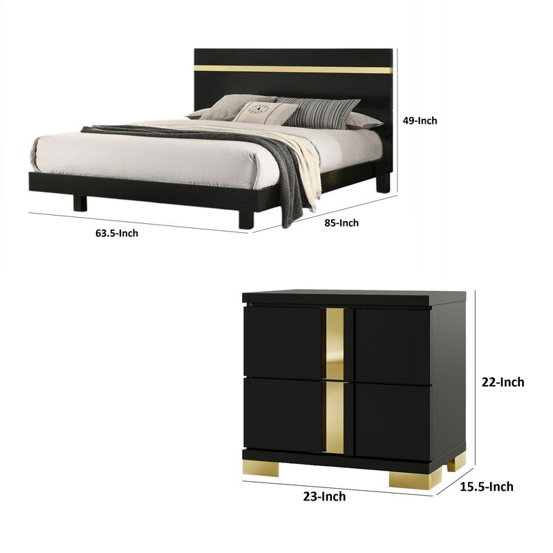 Bedroom Set, Wood, 2 Piece Set with Nightstand image number 7