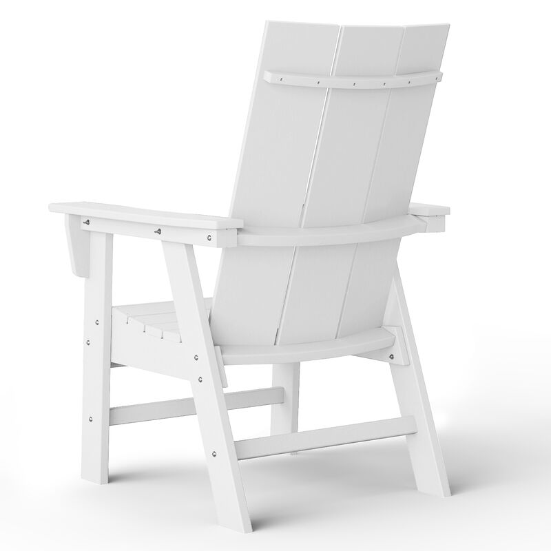 WestinTrends Outdoor Patio HDPE Plastic Modern Adirondack Dining Chair